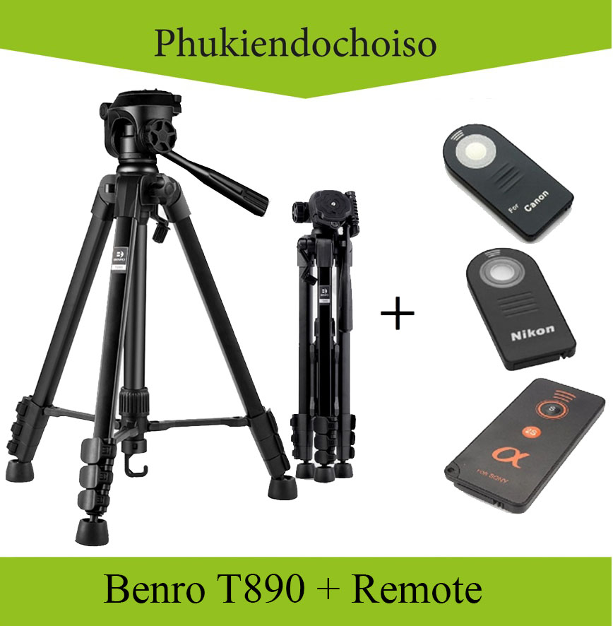 Chân máy ảnh Tripod Benro T890 + Remote cho máy ảnh, Hàng chính hãng