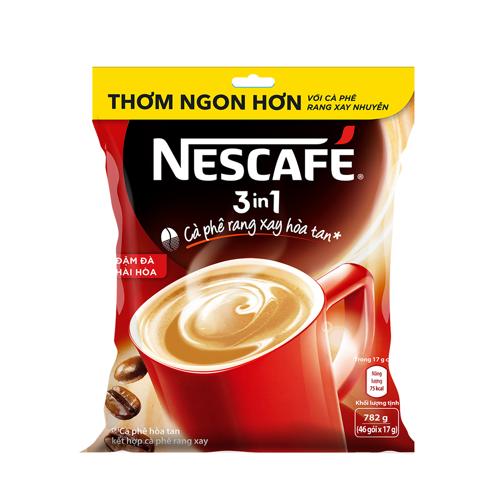 NESCAFÉ 3IN1 Công thức cải tiến - Vị nguyên bản - Túi 46 gói (17g)) - [Tặng 1 bình nước Water Reminder 700ml]