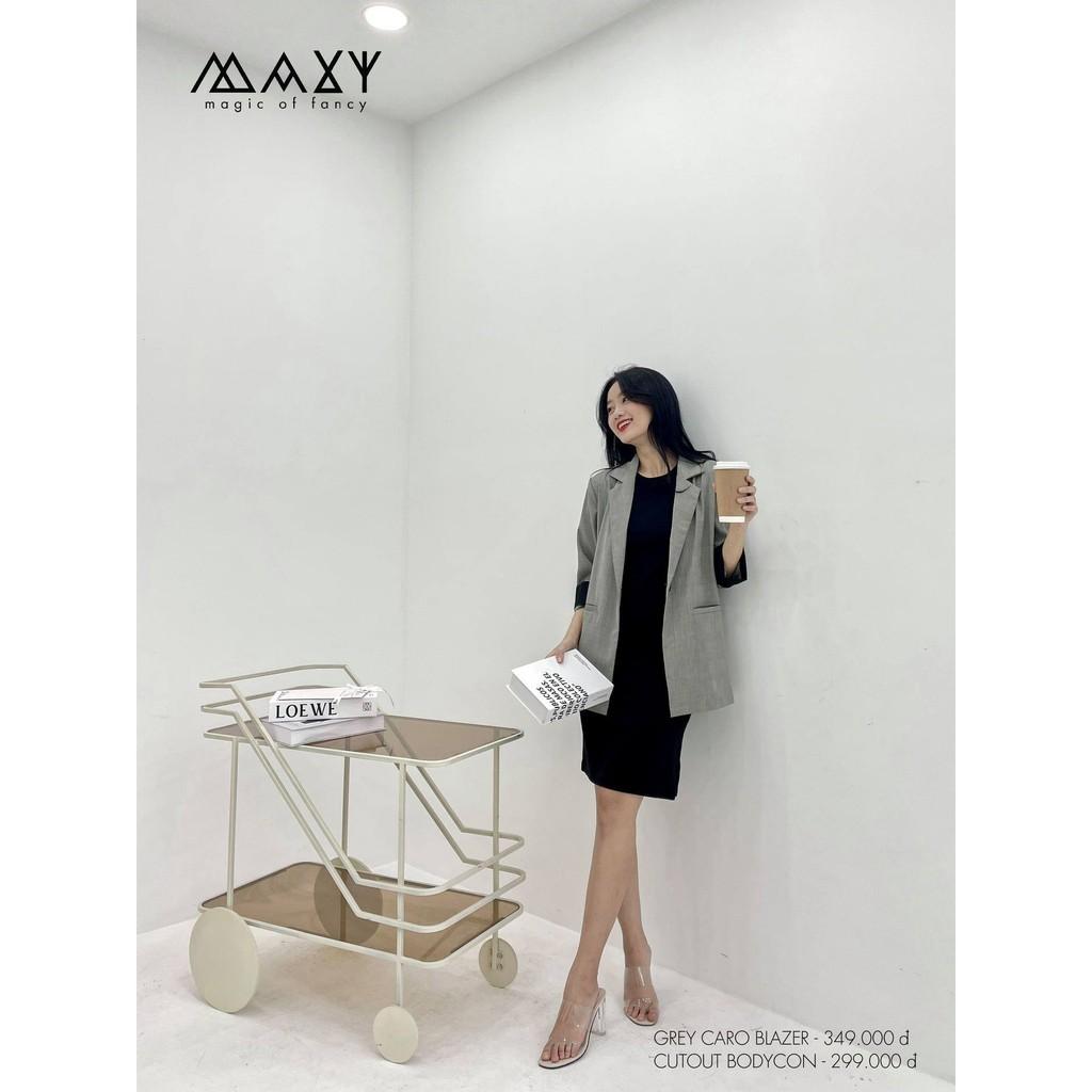 Áo khoác blazer phong cách Hàn Quốc grey caro blazer Maxy Workshop