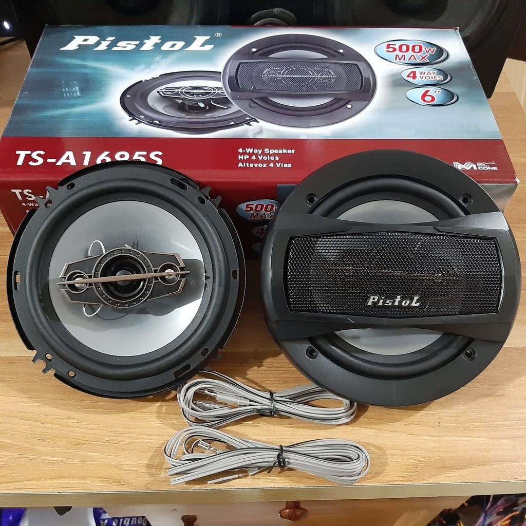Bộ 2 Loa Siêu Trầm 500W Cho Ô Tô Xe Hơi - Loa Cánh Cửa 16cm - 6 inch - Loa Đồng Trục 4 Đường Tiếng Pistol TS-A1695S