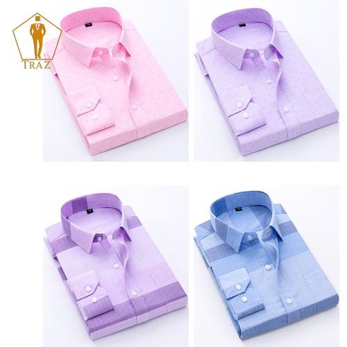Áo Sơ Mi Nam Họa Tiết Karo Trung Niên TRAZ Dài, Ngắn Tay Vải Cotton