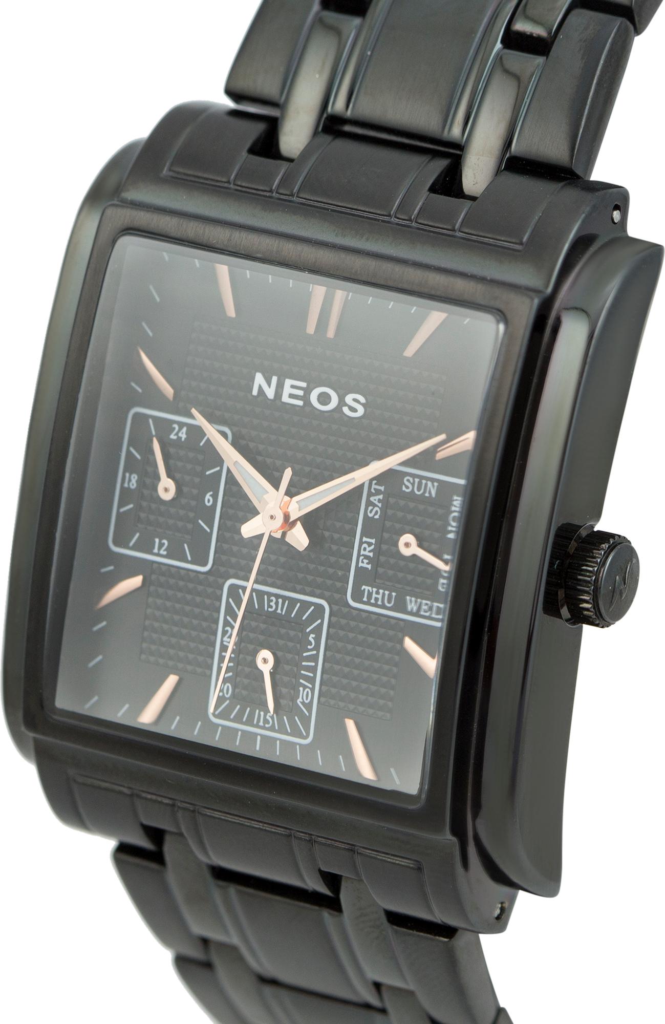 Đồng Hồ Neos N-50557M Nam Dây Thép Đen Sapphire Chính Hãng