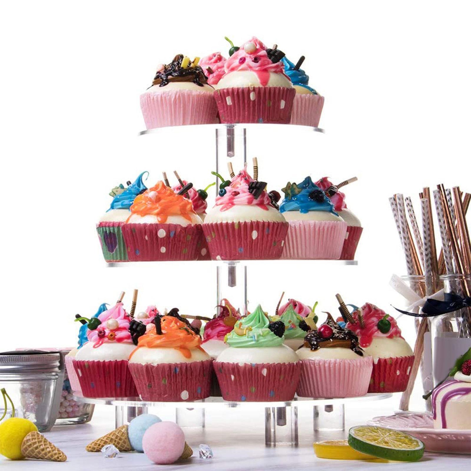 Large Cake Stand Display Stand Acrylic 3 Tier Cupcake Stand for Celebration