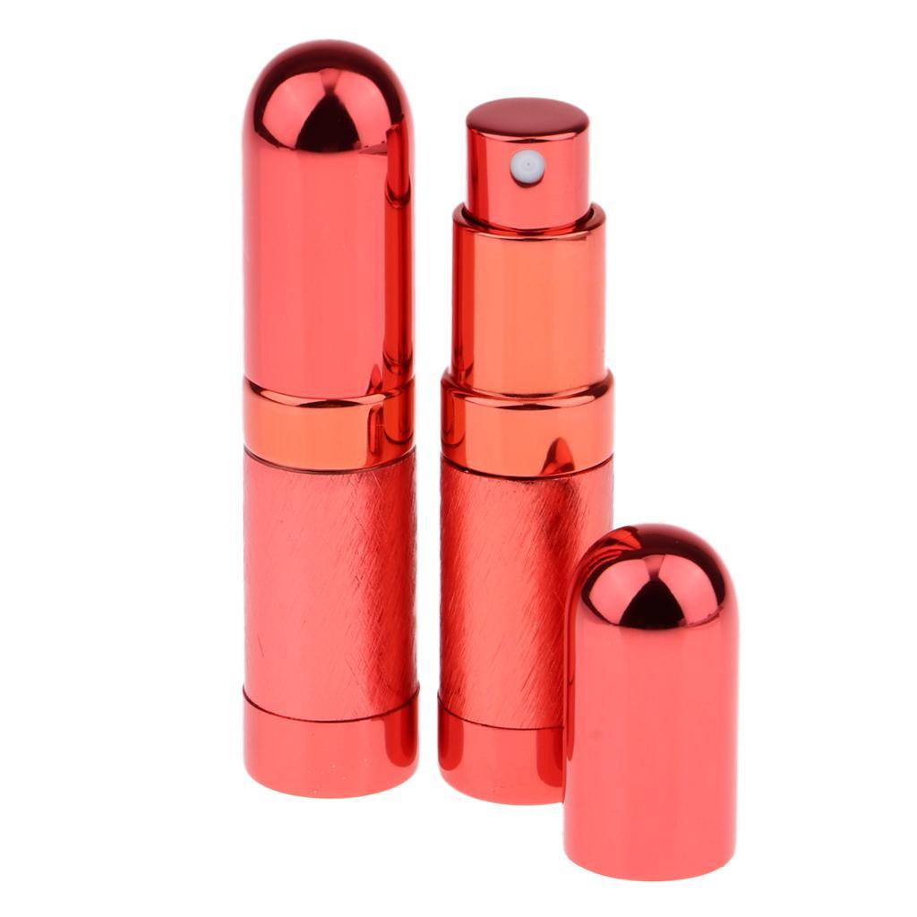 2Pcs Portable 6ml Refillable Perfume Atomizer Empty Bottle Pump Spray Red