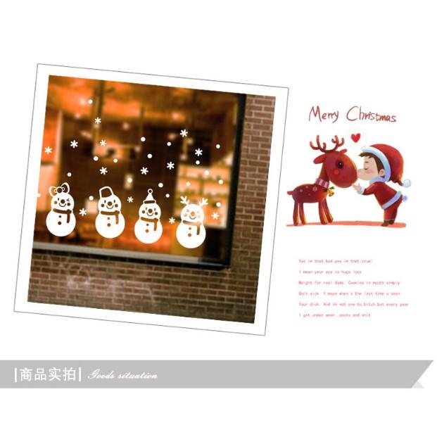 Decal trang trí tường Noel - Người Tuyết Khổng Lồ Trắng