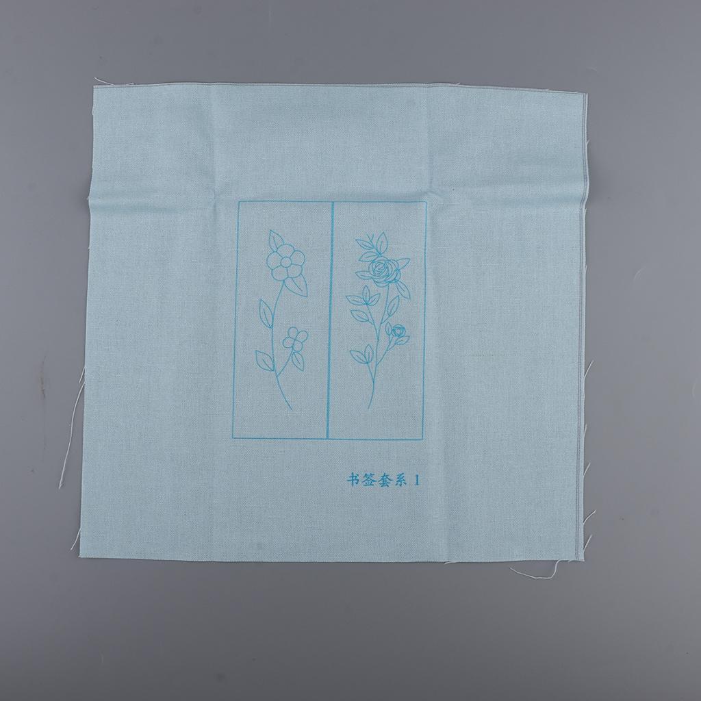 DIY Cross Stitch Needlework Embroidery Tassel Bookmark Kits Flower pattern 1