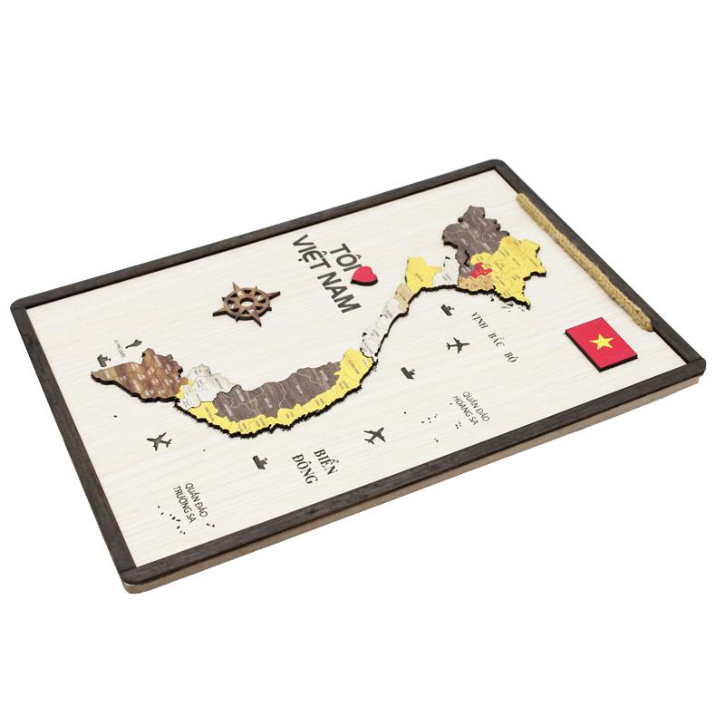 Tranh Treo Tường Bản Đồ Việt Nam 28 cm - Bách Mộc