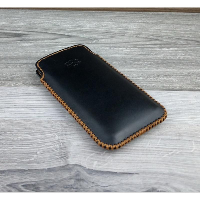 Bao da rút blackberry key2/key2 LE da bò thật da trơn
