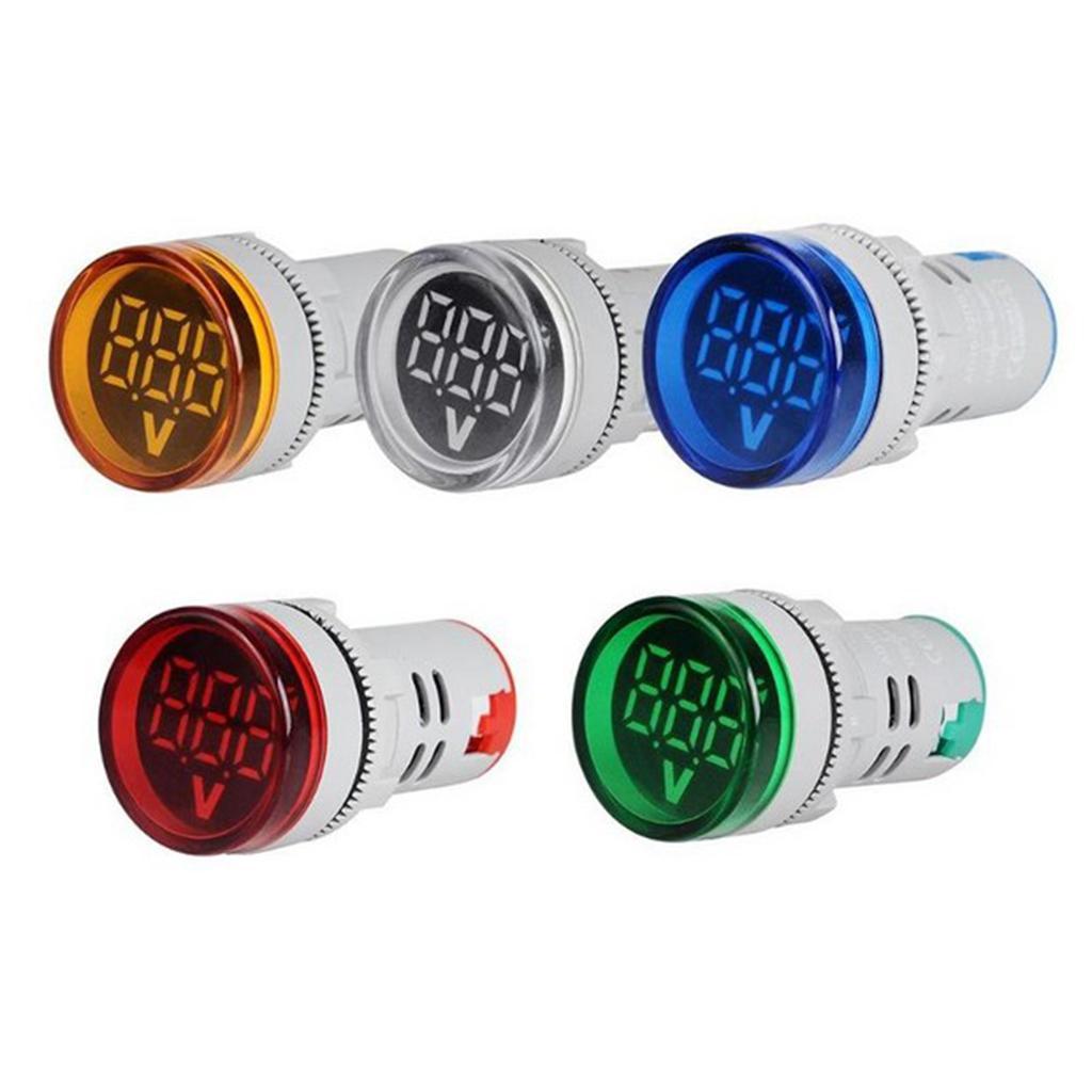 2x Mini Round Digital Voltmeter AC 12-500V Voltage