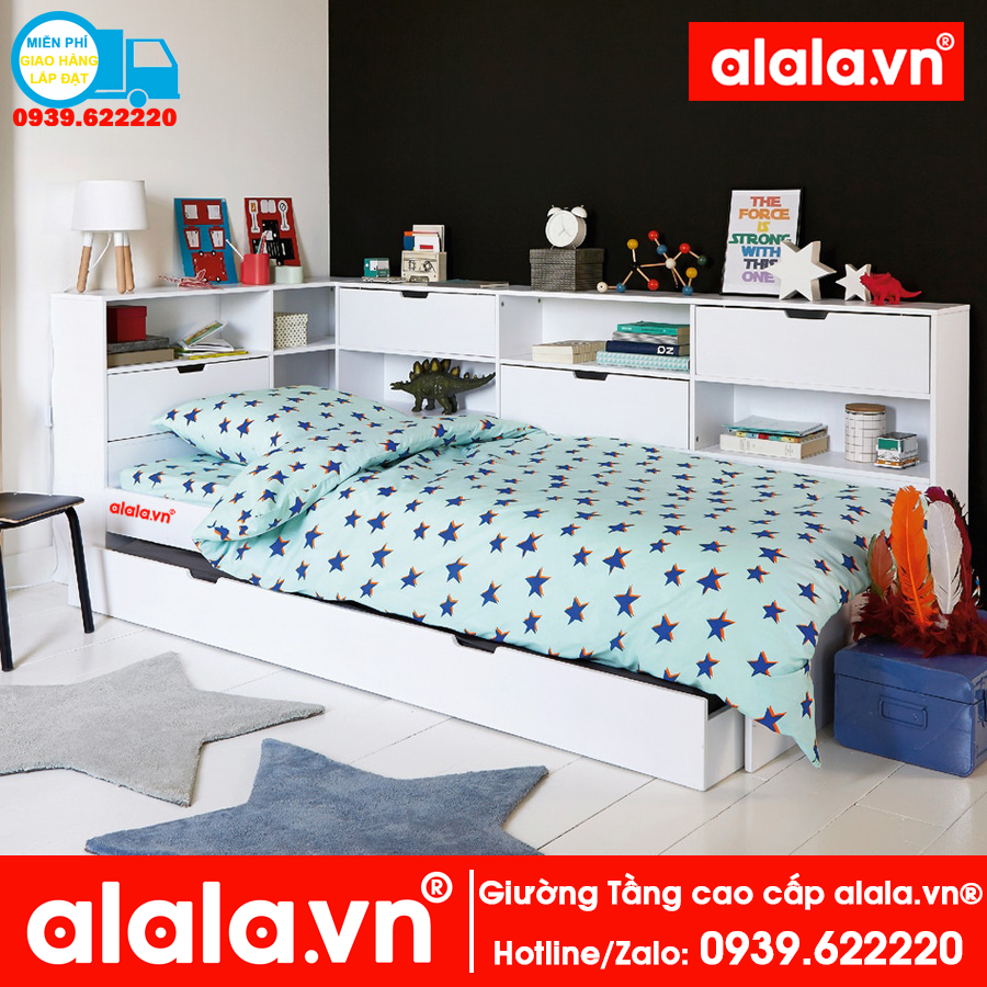 Giường tầng ALALA108 cao cấp - Thương hiệu alala.vn ( trên 1m4, dưới 1m2 )