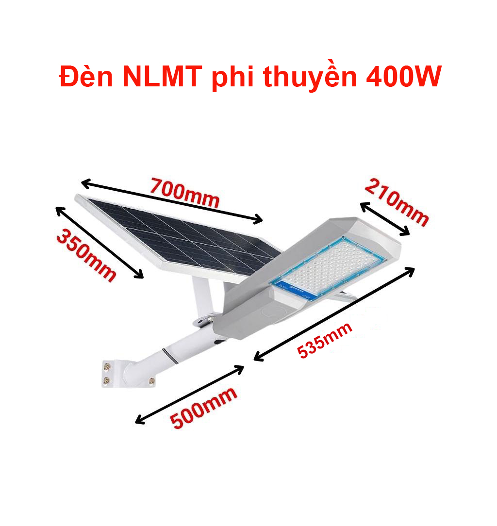 Đèn năng lượng mặt trời phi thuyền 400W, Vỏ nhôm nguyên khối ,Tấm pin rời , Ánh sáng trắng.
