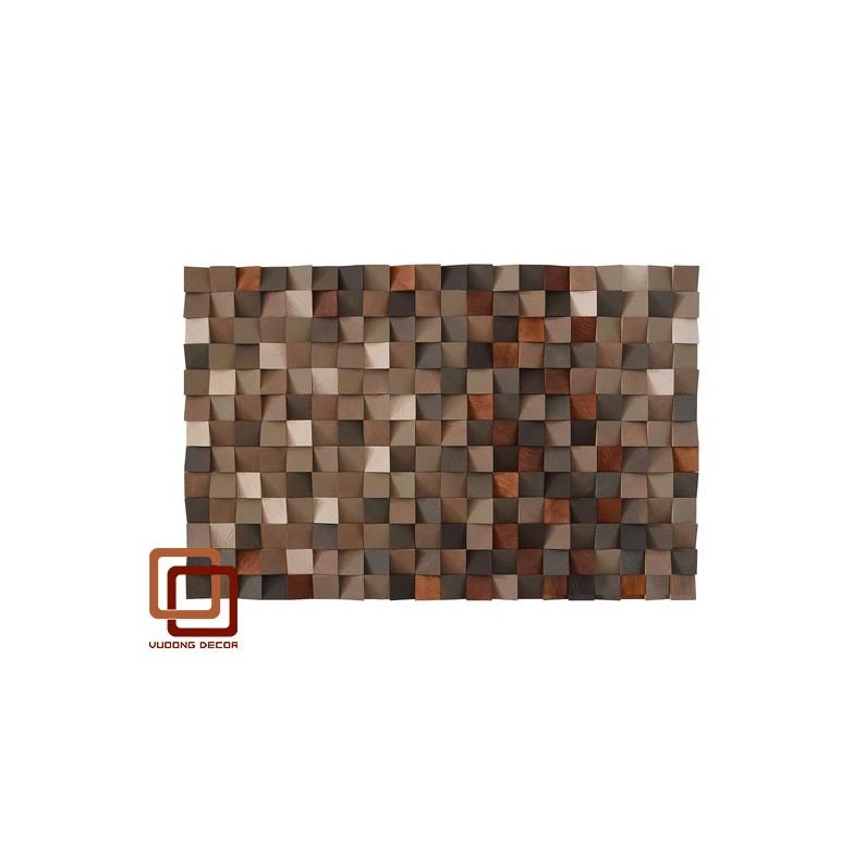 Tranh gỗ trang trí 3D tone NÂU ẤM ÁP (Wood mosaic) - (KÍCH THƯỚC 40X60, 60X80cm)