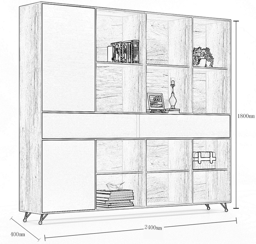 Kệ sách gỗ văn phòng gỗ công nghiệp hiện đại