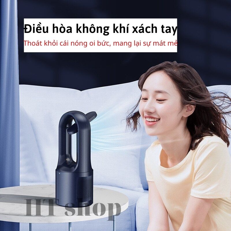 Quạt Không Cánh Cao Cấp, Kiêm Đèn Học Chống Cận Thị, Có 6 Chế Độ gió, Quạt Sạc Điện Để Bàn kiêm Đèn Ngủ, Đèn Học, Tiện Lợi Hơn Quạt Mini, Quạt Đeo Cổ