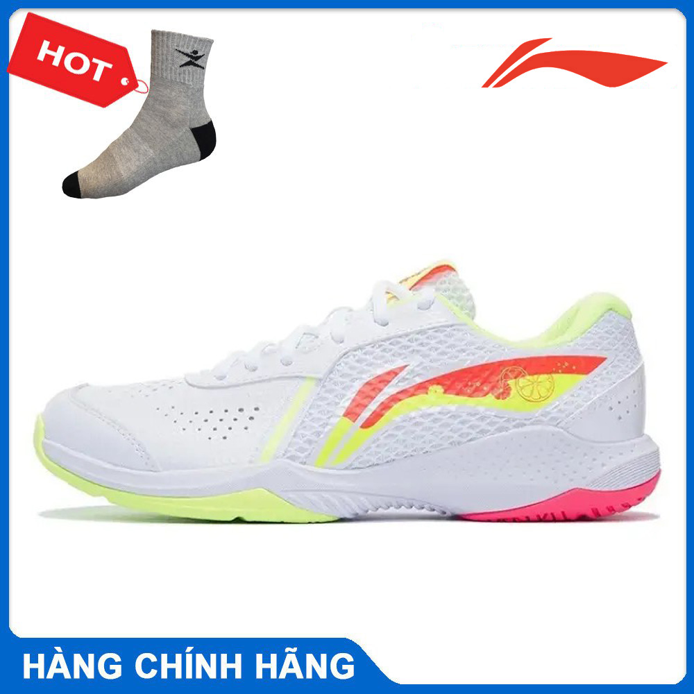 Giày cầu lông chính hãng Lining Thunder Lite AYTS020-1 mẫu mới màu trắng- tặng tất thể thao bendu