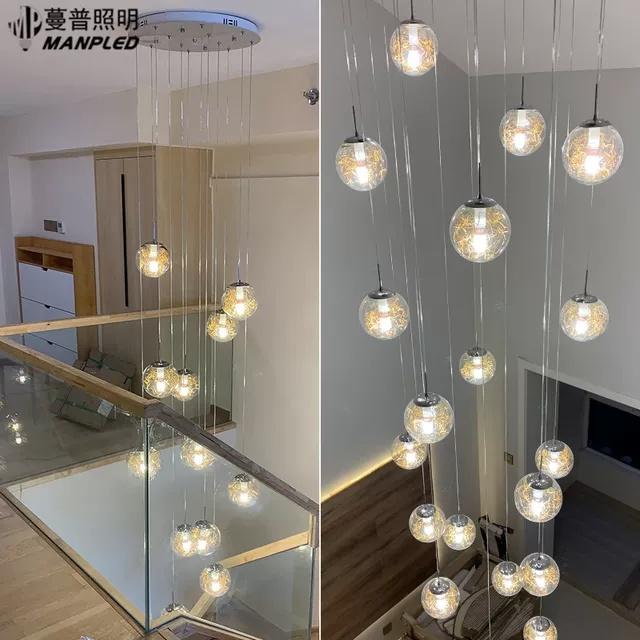 Đèn thả thông tầng, đèn thả cầu thang, trang trí bàn ăn HTK 018