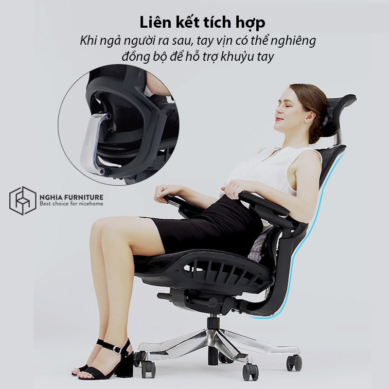 Ghế Văn Phòng Làm Việc, Ghế Công Thái Học [SMA ERGONOMIC 04 - E04]