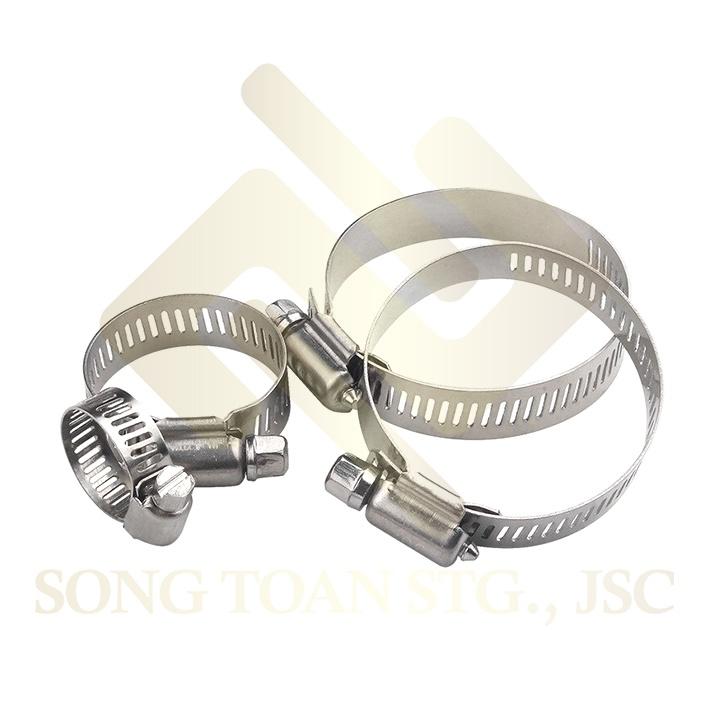Cổ dê vặn vít INOX giá rẻ & Quai nhê Clamp đai kẹp xiết cố định ống mềm dây PU vào đầu khớp nối nguồn