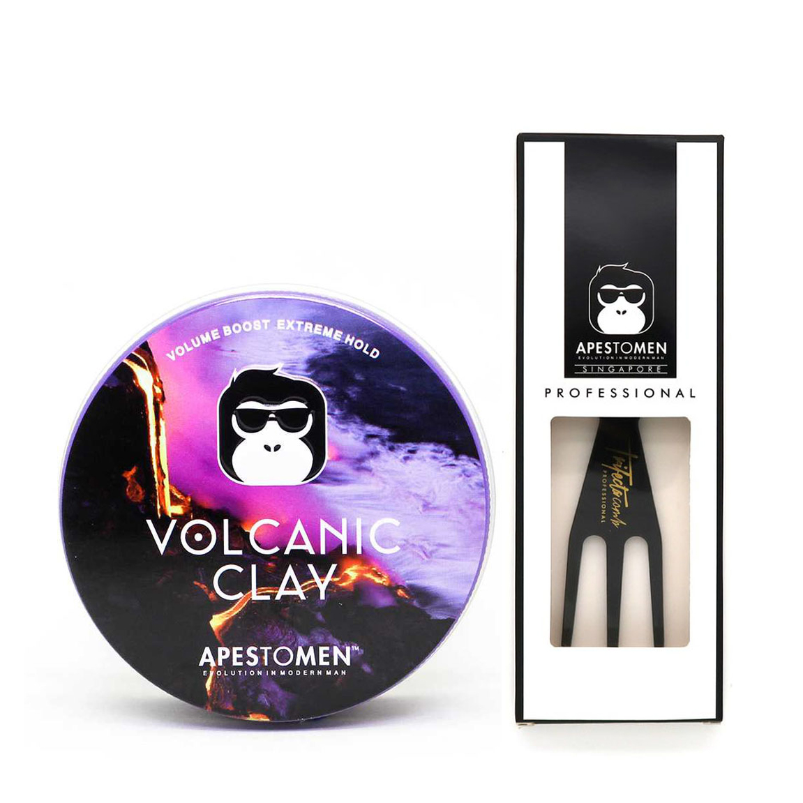 Sáp Vuốt Tóc Apestomen Volcanic Clay V4 + Lược Trifecta Comb