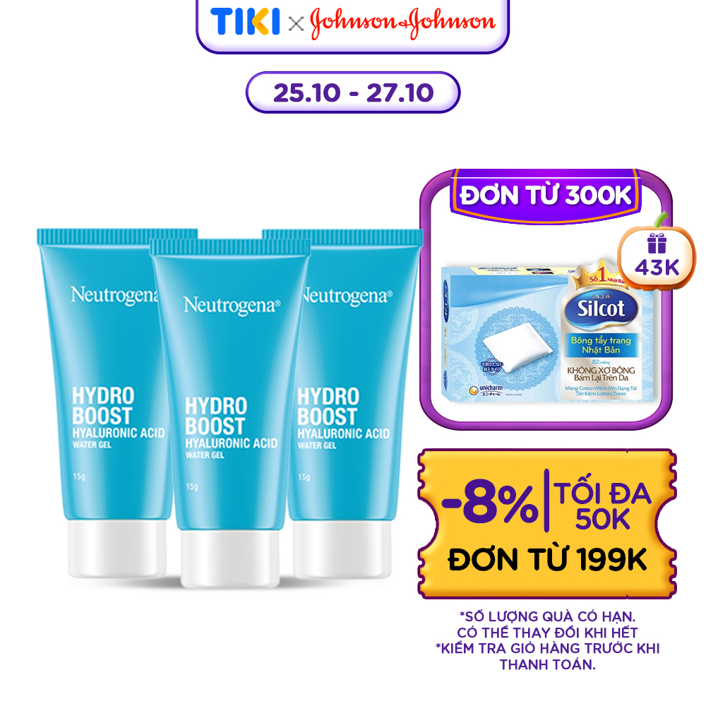 Combo 3 Kem Dưỡng Ẩm Cấp Nước Neutrogena Hydro Boost Water Gel Mini 15gx3