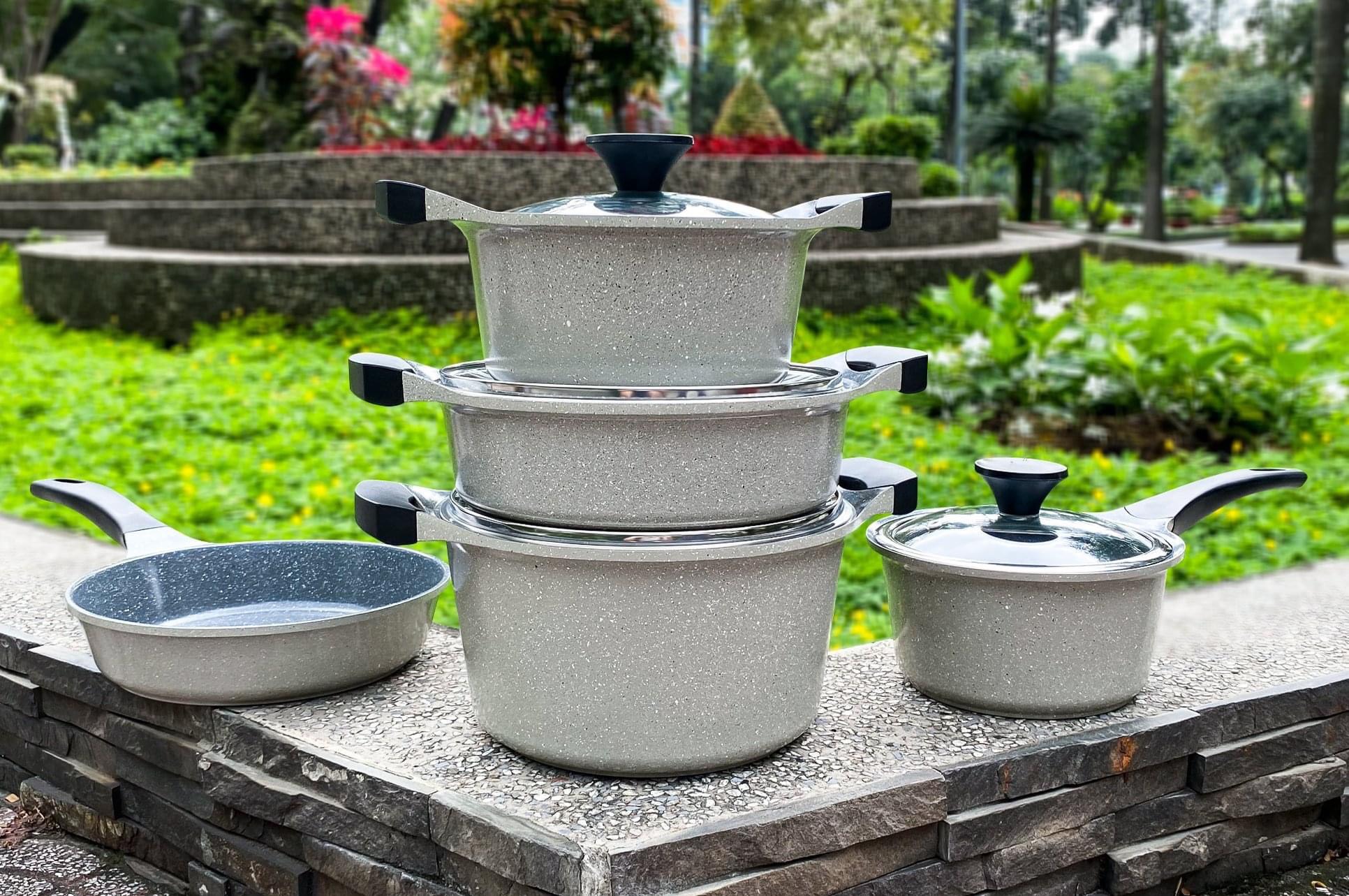 Nồi Đá Stone 7 Lớp Cao Cấp 24cm Thành Cao  LCA6244D (cam kết hàng chính hãng)