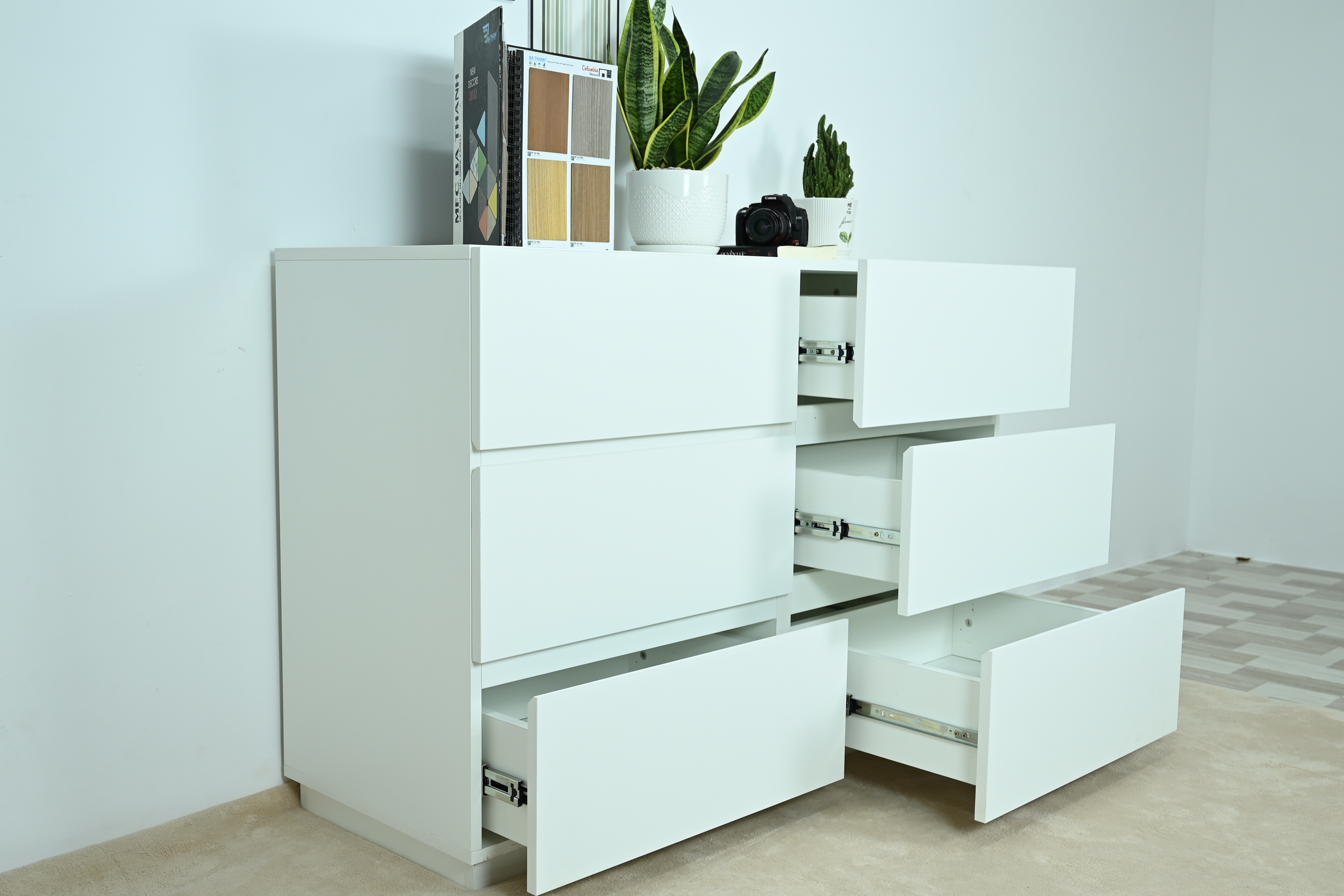 [Happy Home Furniture] MACRO, Tủ đựng đồ - 6 ngăn kéo ,  120cm x 47cm x82cm ( DxRxC), THK_038
