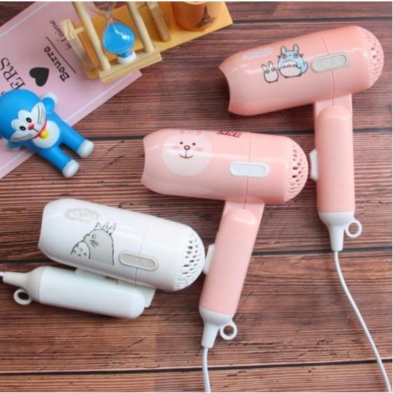 SẤY CỰC NHANH - MÁY SẤY TÓC DU LỊCH MINI GẤP GỌN HÌNH GẤU THỎ MÈO KITTY DOREMON SIÊU XINH