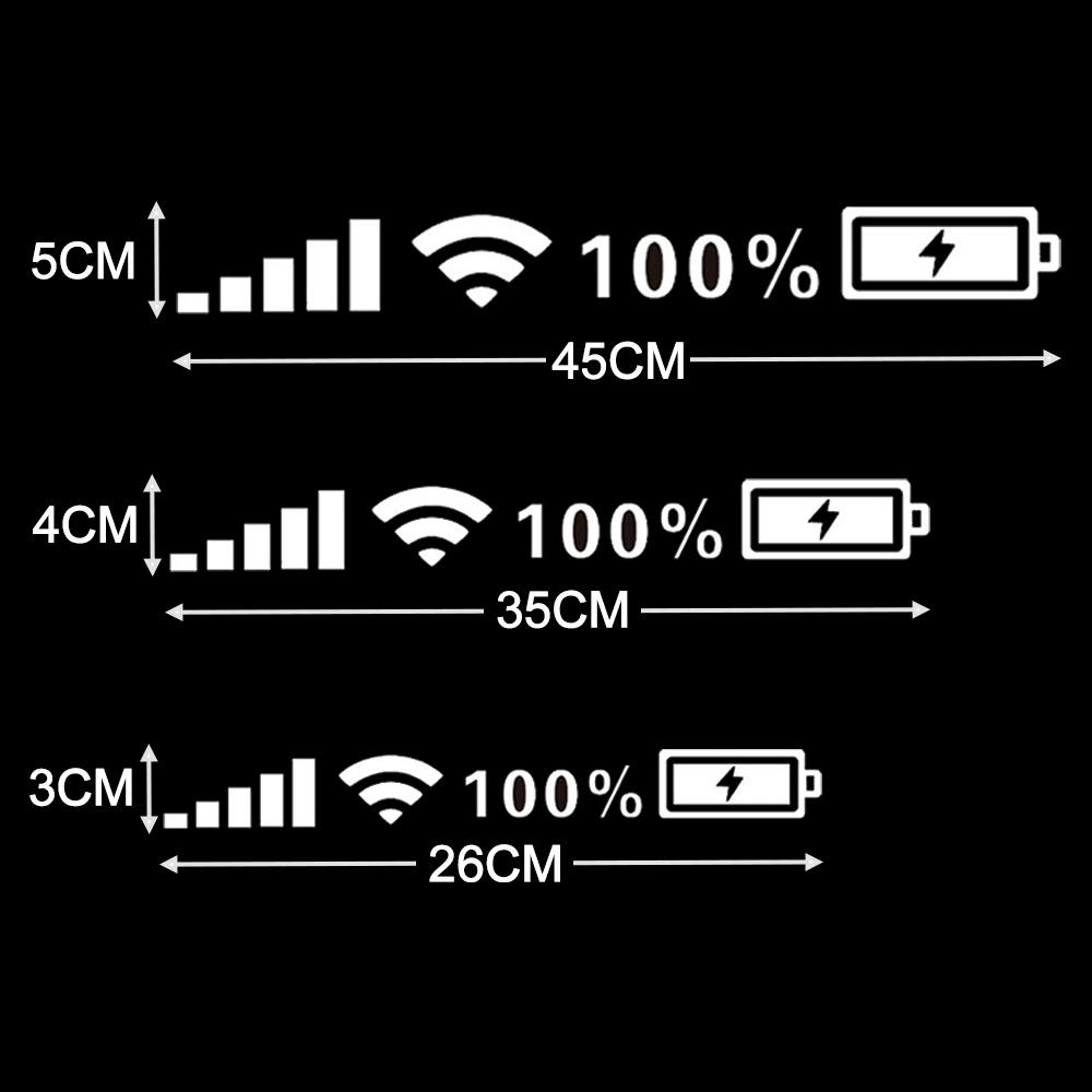 Miếng dán trang trí xe hơi phản quang họa tiết pin wifi