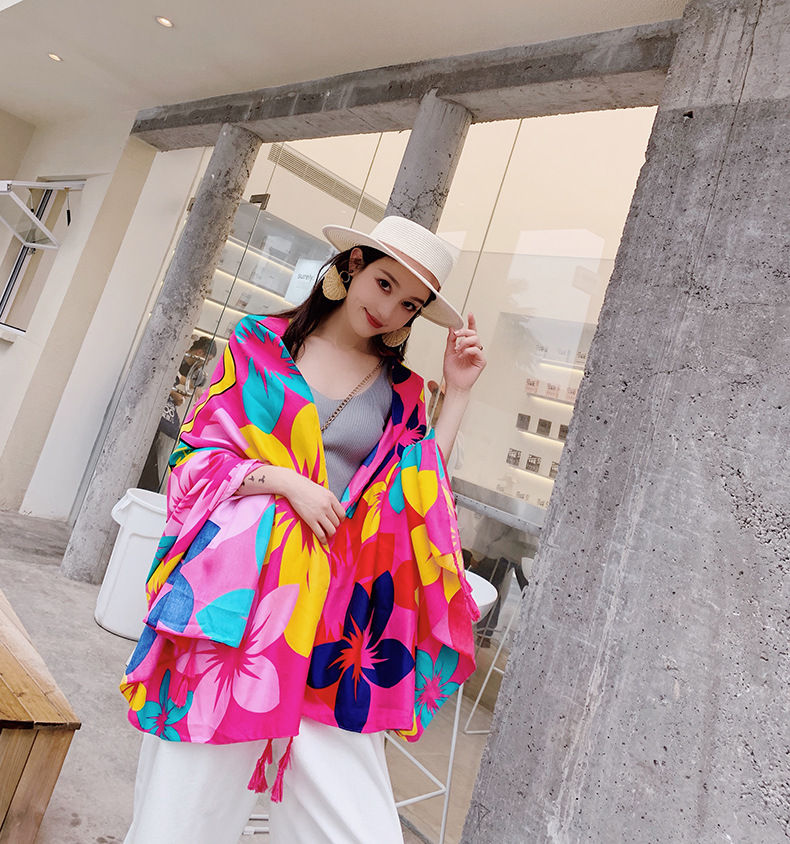 Khăn Choàng Quàng Cổ Boho Đi Biển Họa Tiết Vintage Thổ Cẩm - Chất Liệu Cotton - Size:90x180cm - Mã KC004