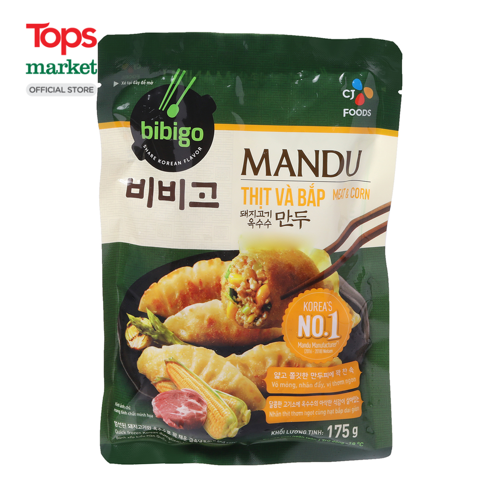 Bánh Xếp Hàn Quốc CJ Bibigo Nhân Thịt Và Bắp 175G