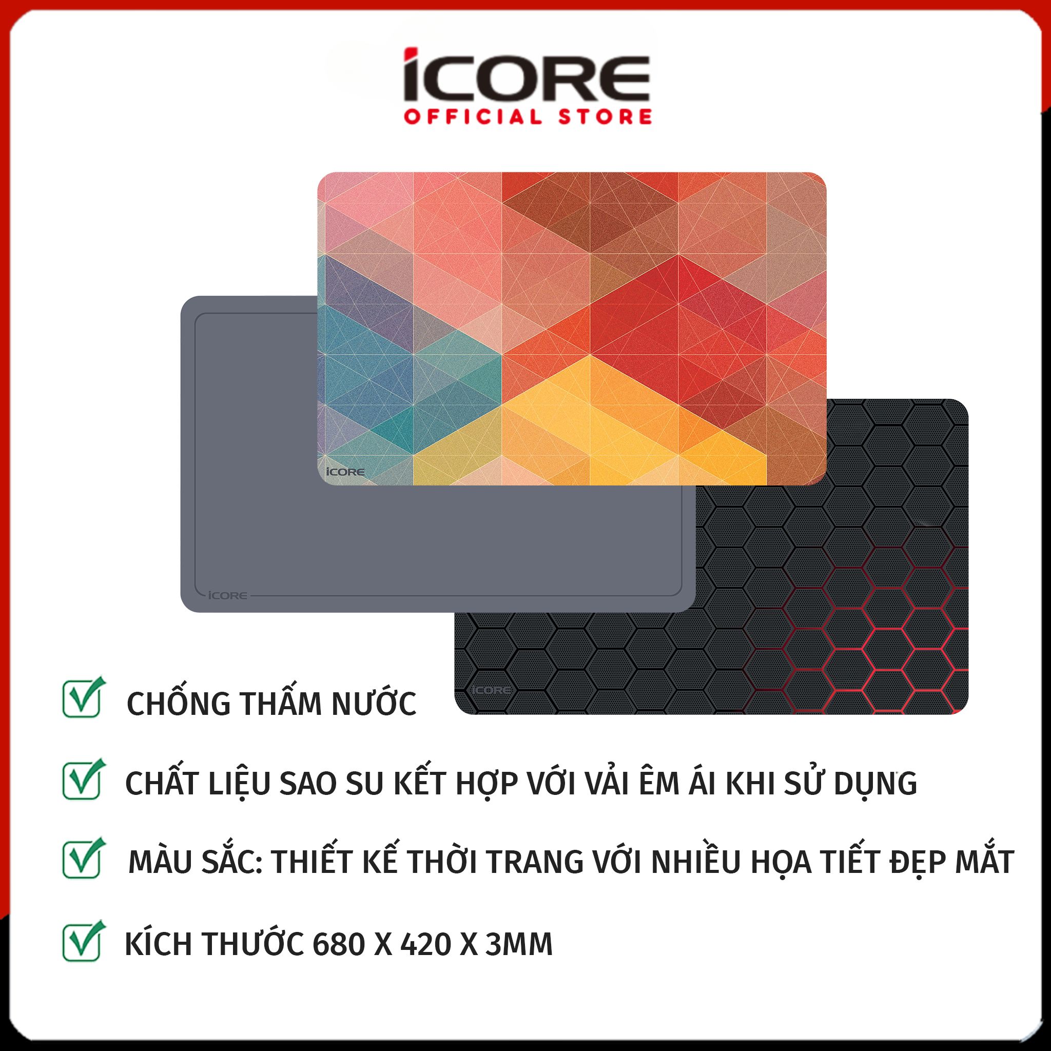 Miếng lót bàn làm việc kiêm lót chuột iCore IMP680 - Hàng chính hãng 