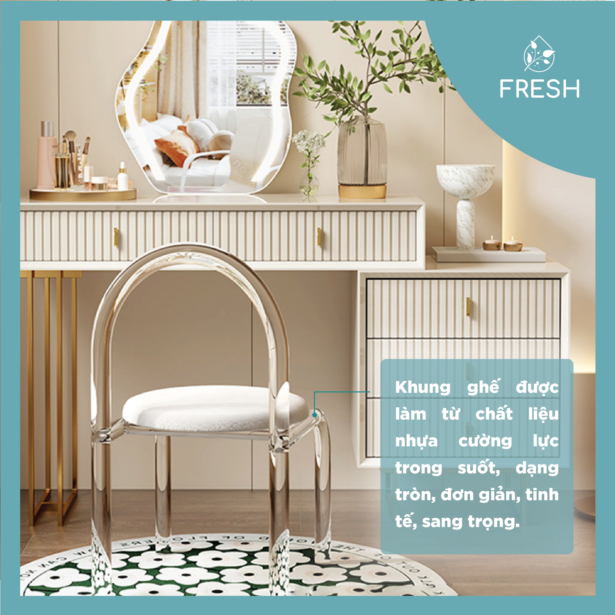 Ghế Decor Phòng Khách Princess Chair Đệm Lông Cừu Nội Thất Hàn Quốc - FRESH