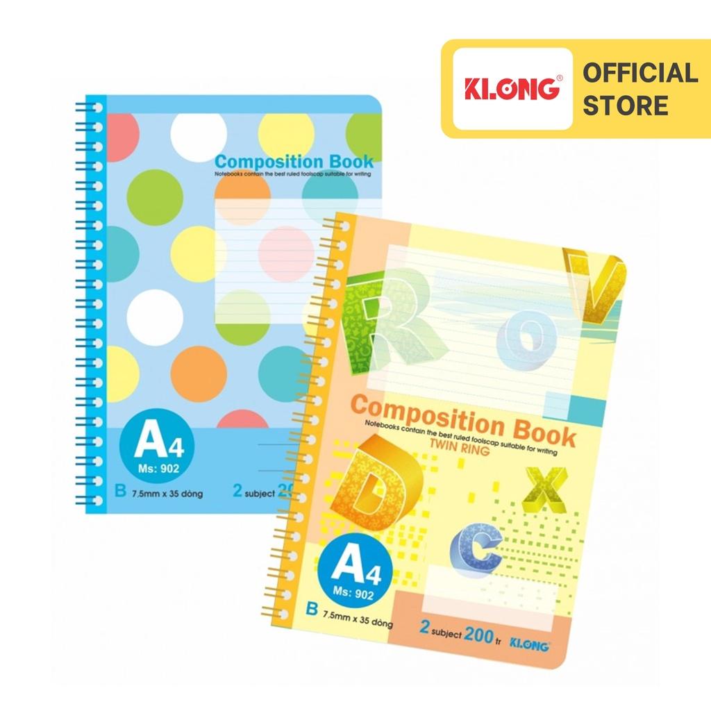Sổ kẻ ngang lò xo kép A4 200 trang 70/92; MS: 902