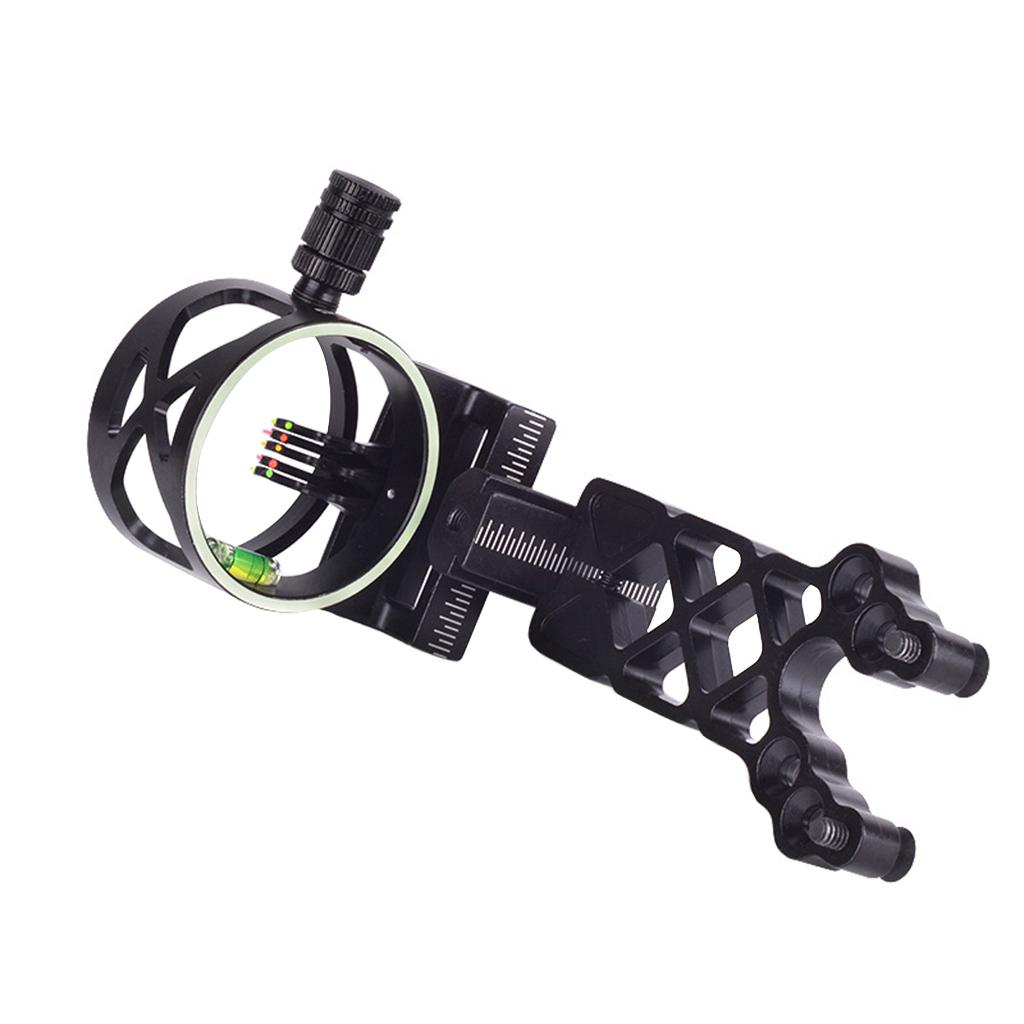 Adjustable Bow Sight 5 Pin Compound Bow Aim Night visible Trainer