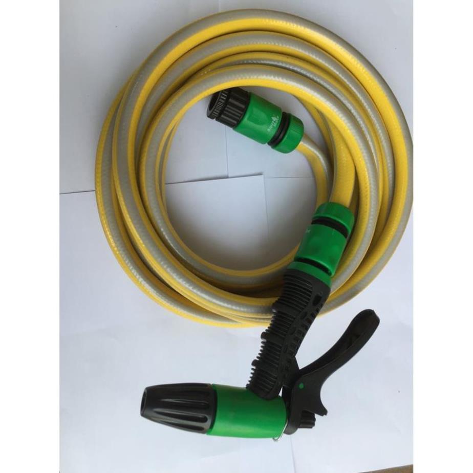 Vòi tưới cây rửa xe 6m-7m-8m tay bóp tùy chỉnh nhiều chế độ 319498622-1622-3 mầu cam