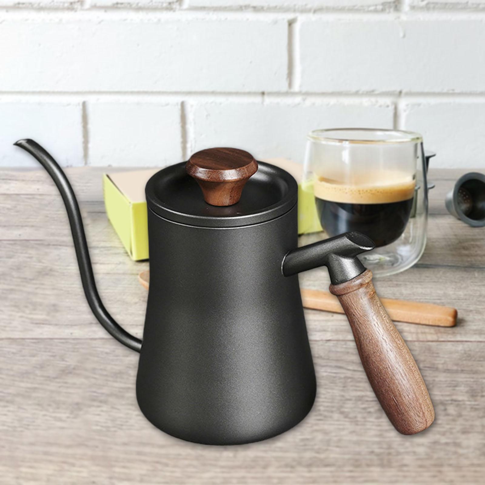 550ml Drip Kettle Wooden Handle Pour Over Coffee Pot Tea Kettle