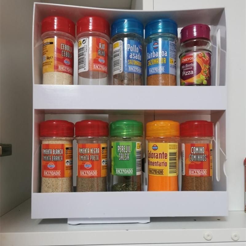 Tinh Tế Giá Để Gia Vị Đôi Giá Đựng Đồ Xoay Bếp Nhà Tổ Chức Gia Vị Kệ Đựng Phụ Kiện Nhà Bếp Nhà Tổ Chức Cocina