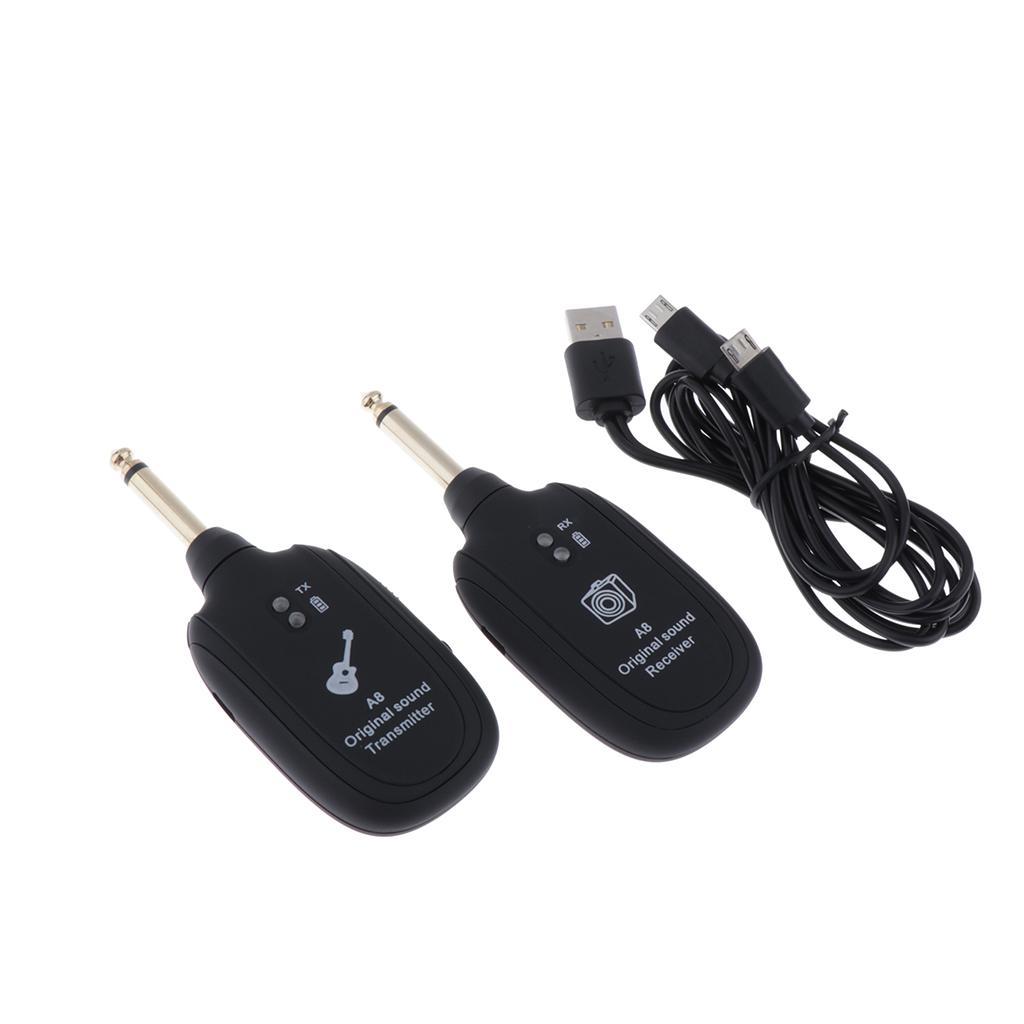 UHF Wireless Guitar System, Guitar Audio Transmitter Receiver Set for Electric Guitar Bass Violin