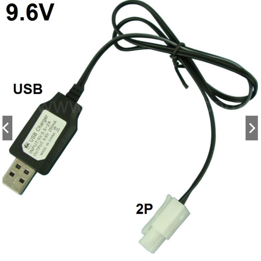 Dây sạc usb 9.6v 250ma xe điều khiển từ xa chấu SM sạc bằng điện thoại 5v 1a-2a