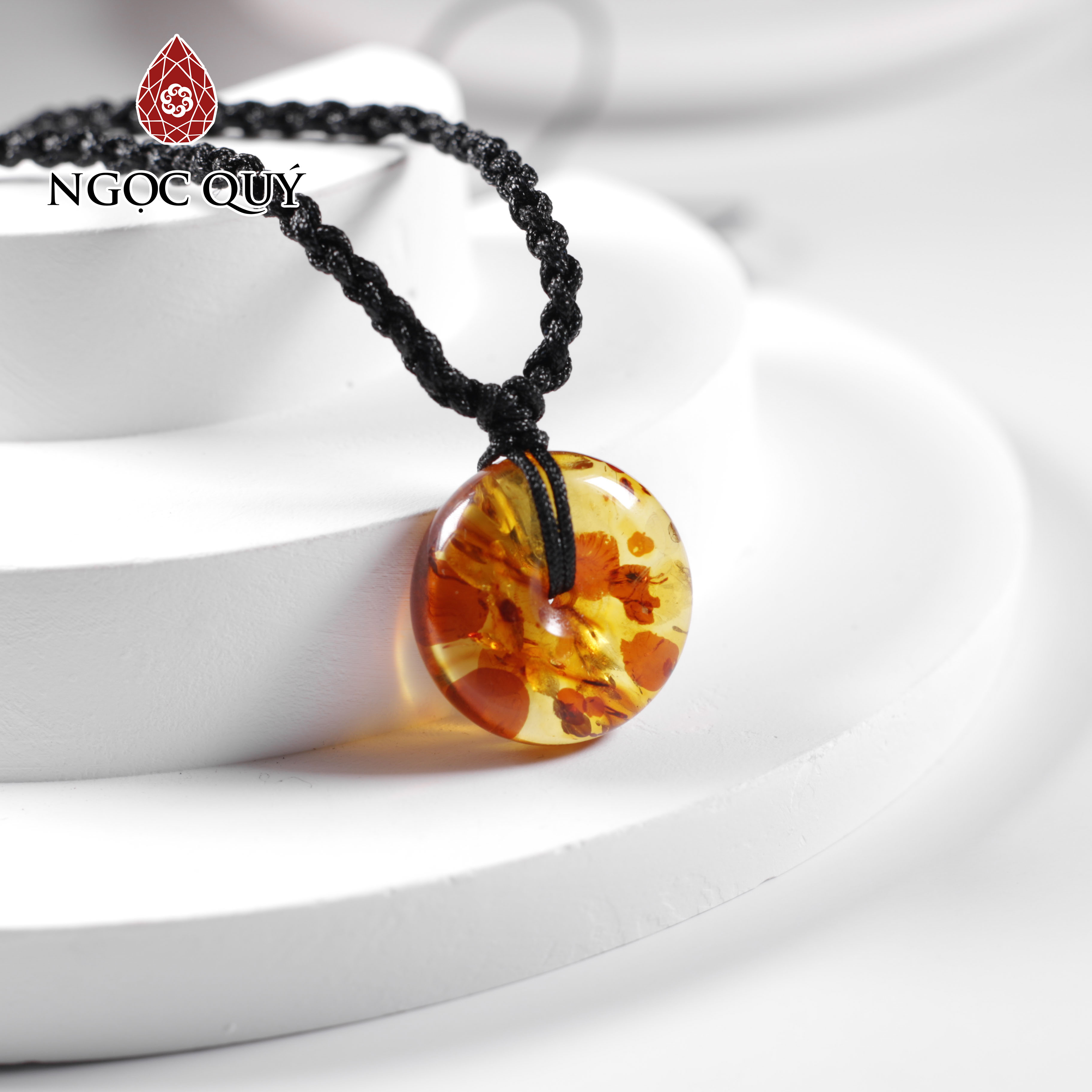 Đồng điếu hổ phách vàng mật ong 19mm - Ngọc Quý Gemstones