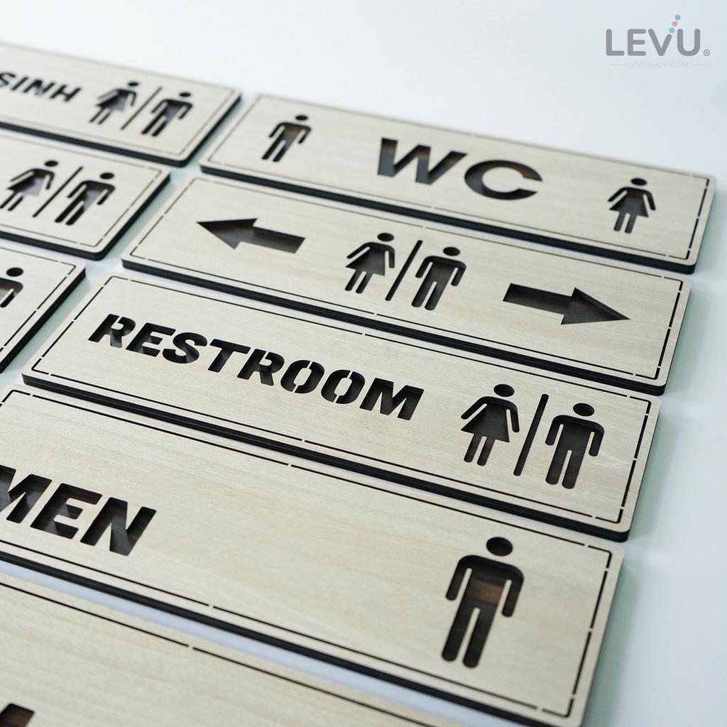 Bảng tên phòng dán cửa nhà vệ sinh WC - Toilet - Resroom - Bathroom LEVU TL29S