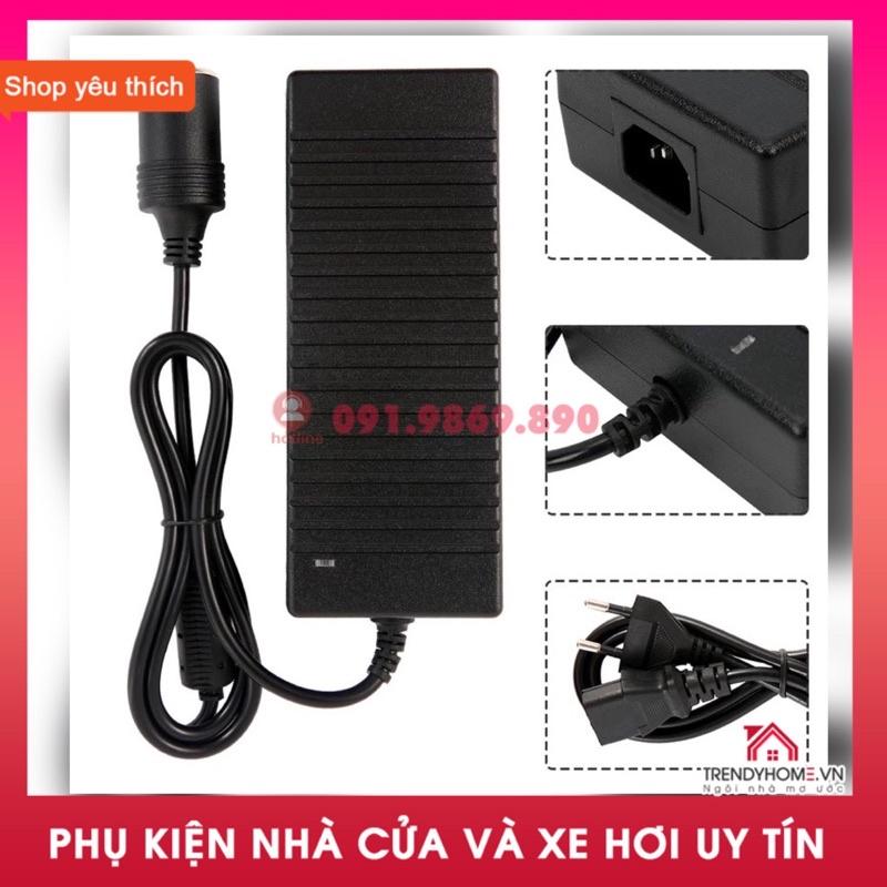Adapter chuyển nguồn 220V-12V đầu ra tẩu sạc, công suất lớn 120w , 12v -10a, phích cắm 2 chân Carhome