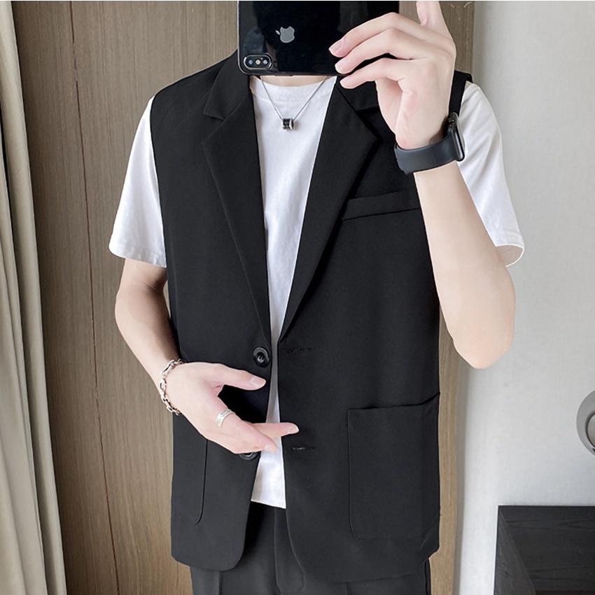 Gile nam cổ vest, Gile nam nữ cộc tay, chất liệu Polyester dáng suông không nhăn, không nhàu, không phai màu, mã N47