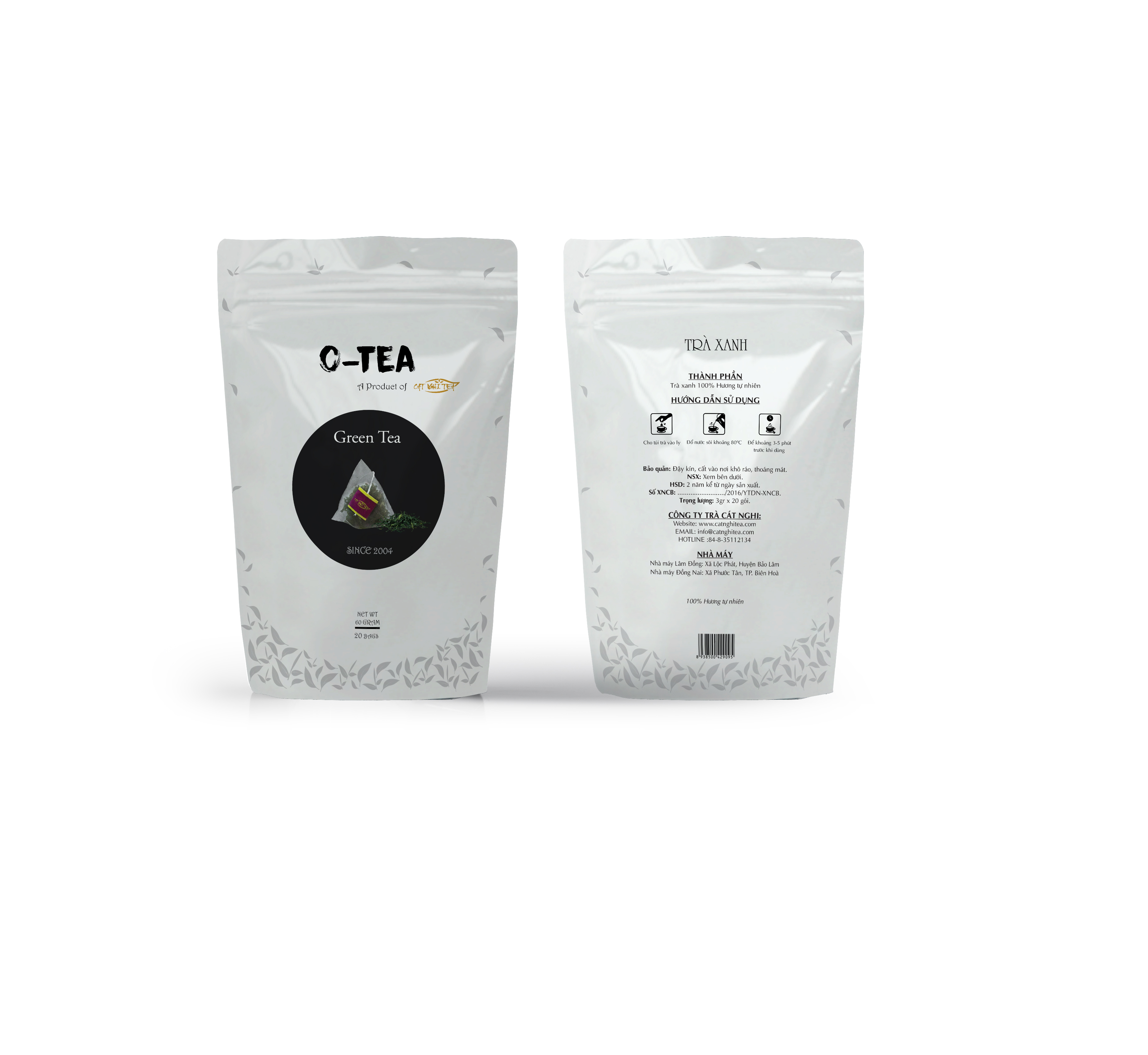 Trà Túi Lọc O-tea - Trà Xanh Cat Nghi Tea (60gr)