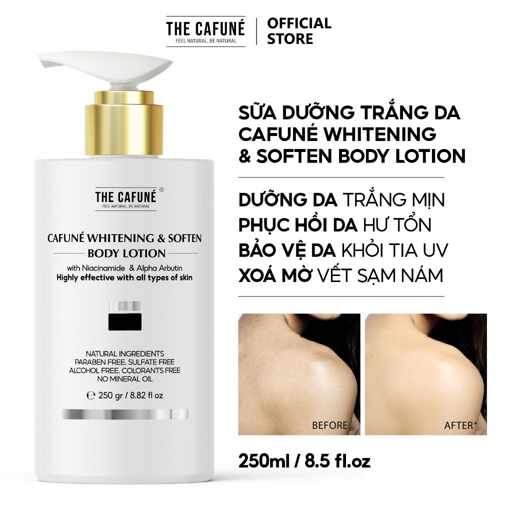 Kem Body Dưỡng Trắng Da The Cafuné Bản Nâng Cấp kết cấu dạng lotion, thẩm thấu nhanh, không nhờn rít dưỡng thể 250gram