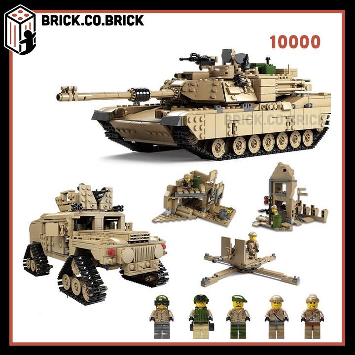 Đồ Chơi Mô Hình Lắp Ráp Xe Tăng Chủ Lực Biến Hình Hummer MBT Quân Đội Army 10000