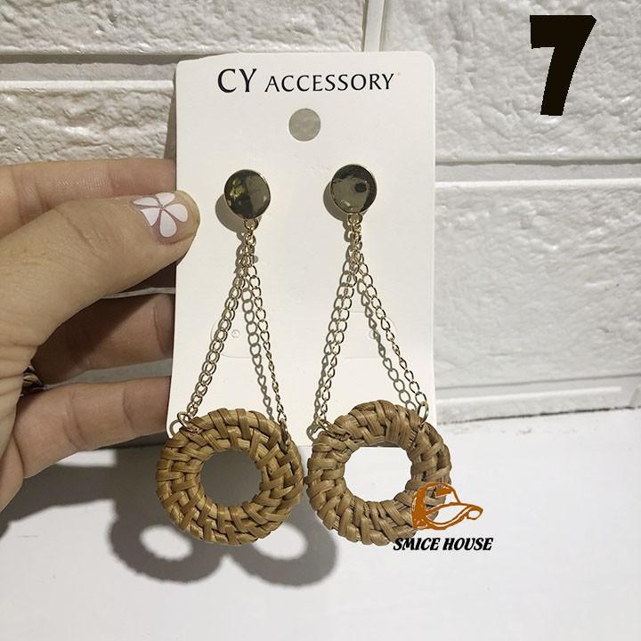 BÔNG TAI CÓI VINTAGE, HOA TAI CÓI ĐI BIỂN NHIỀU HỌA TIẾT