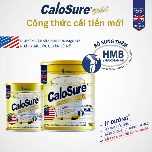 Sữa bột Calosure Gold ít đường 400g giúp tăng cường sức khỏe tim mạch, bảo vệ cơ xương khớp, ngủ ngon, tiêu hóa tốt - VitaDairy