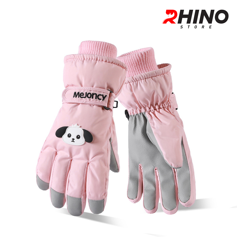 Găng tay, bao tay Nữ mùa đông lót lông cừu Rhino G907 giữ ấm, chống gió logo cute