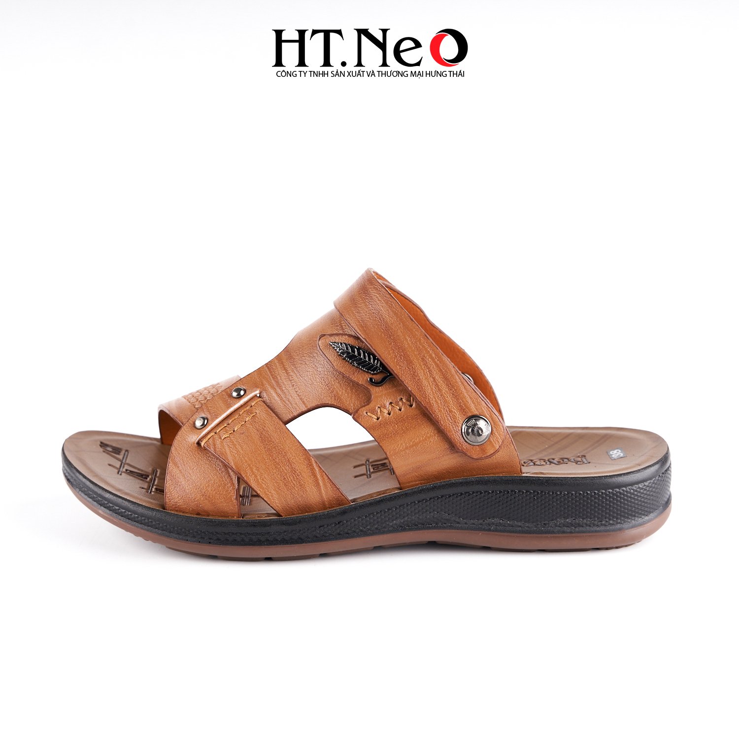 Sandal nam HT.NEO 100% da bò mềm mại, đế cao su nguyên khối, khâu may chân quai siêu chắc chắn SD151